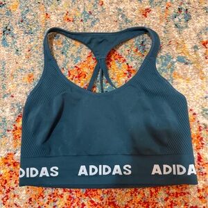 Adidas Dark Teal Racer Back Low Support Sports Bra